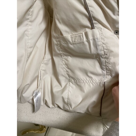 Vintage Y2K The Gap Ivory Cream Puffer Vest Goose Down Stow Hood Hoodie Small - Picture 14 of 16